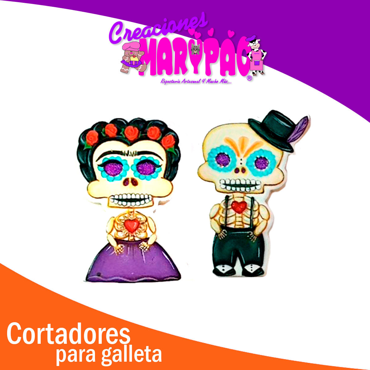 Cortador Para Galletas Decoradas Calavera Frida Muertos