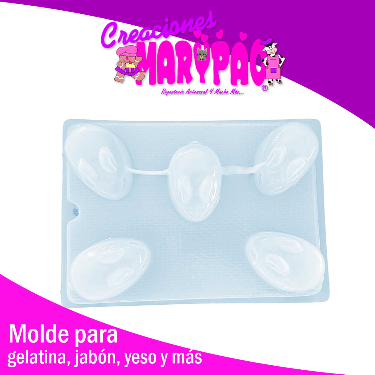 🐰✨ Molde Tierno Conejito 3D (5 Cavidades) ✨