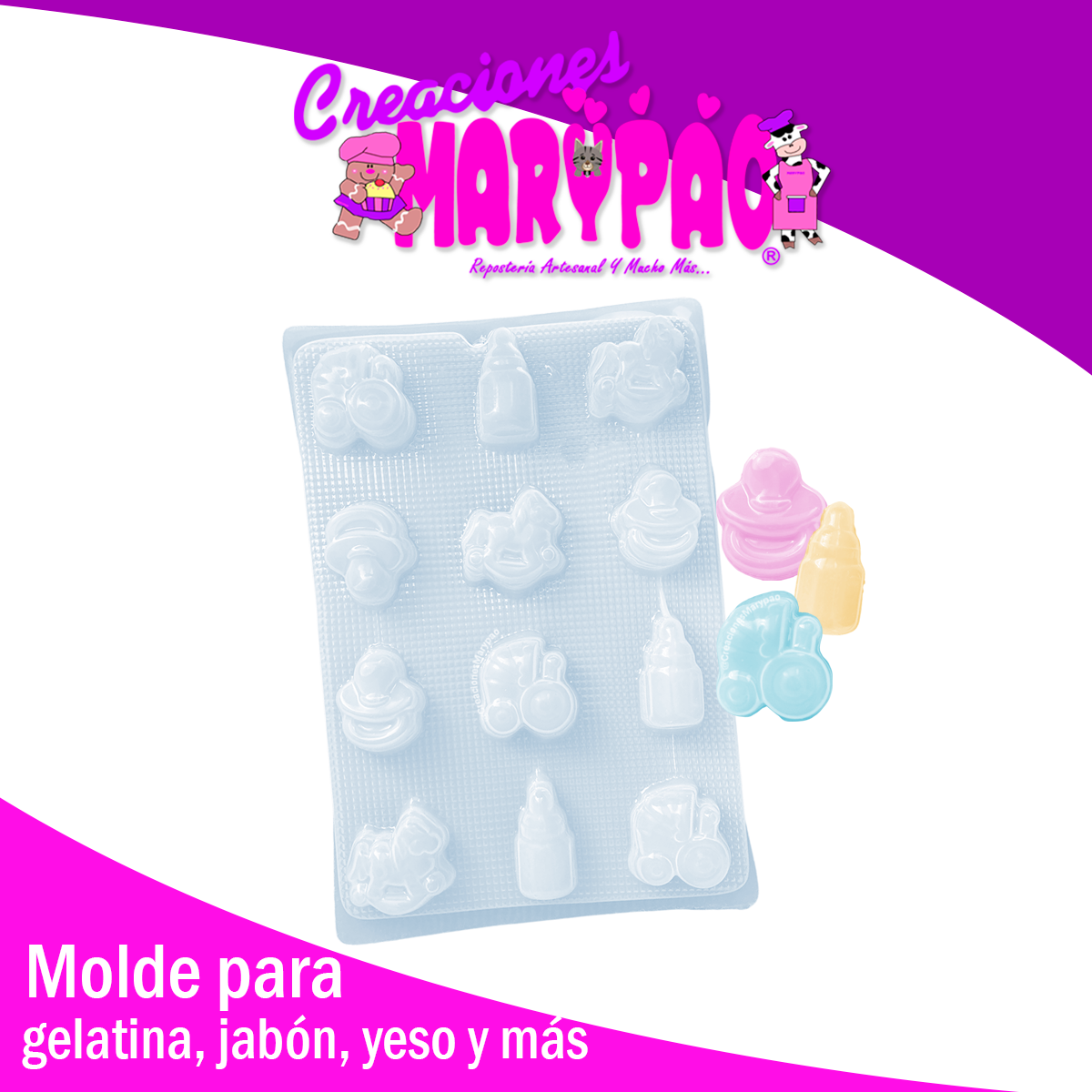 Molde Baby Shower Bebe Carreola Jabón Gomita Gelatina Mod.2