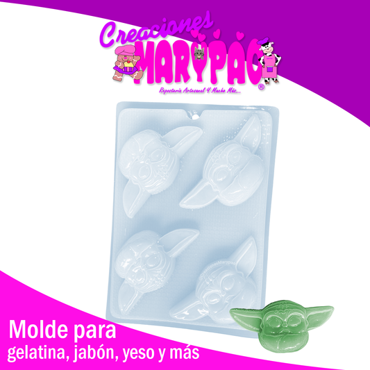 Molde Baby Yoda Cara Star Wars Jabon Gelatinas Yeso
