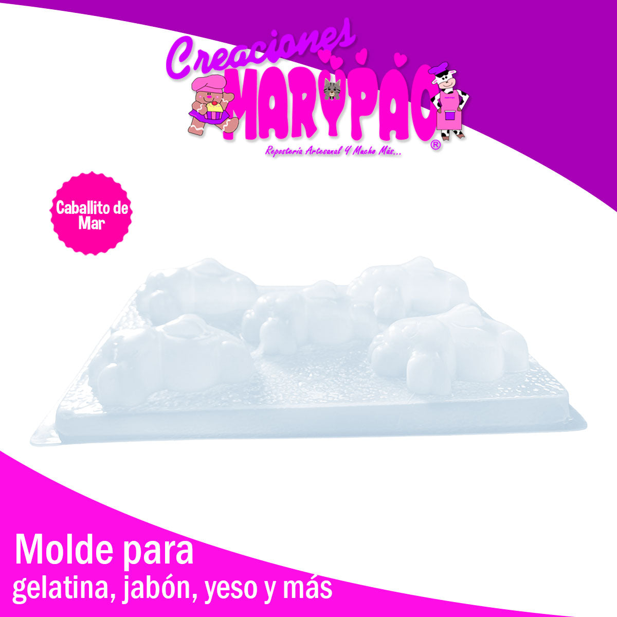 Molde Caballito De Mar Para Jabón Gomita Gelatina Chocolate
