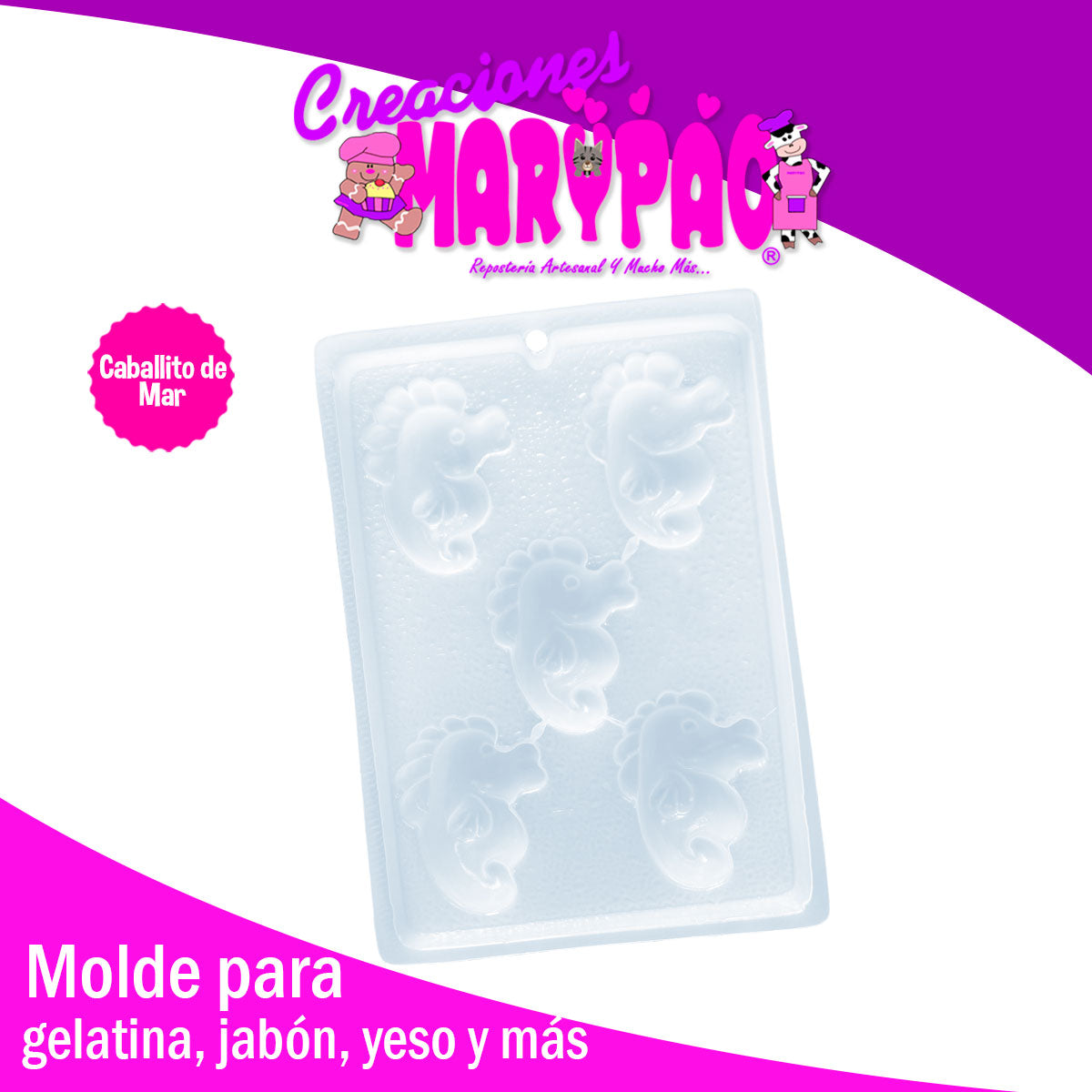 Molde Caballito De Mar Para Jabón Gomita Gelatina Chocolate