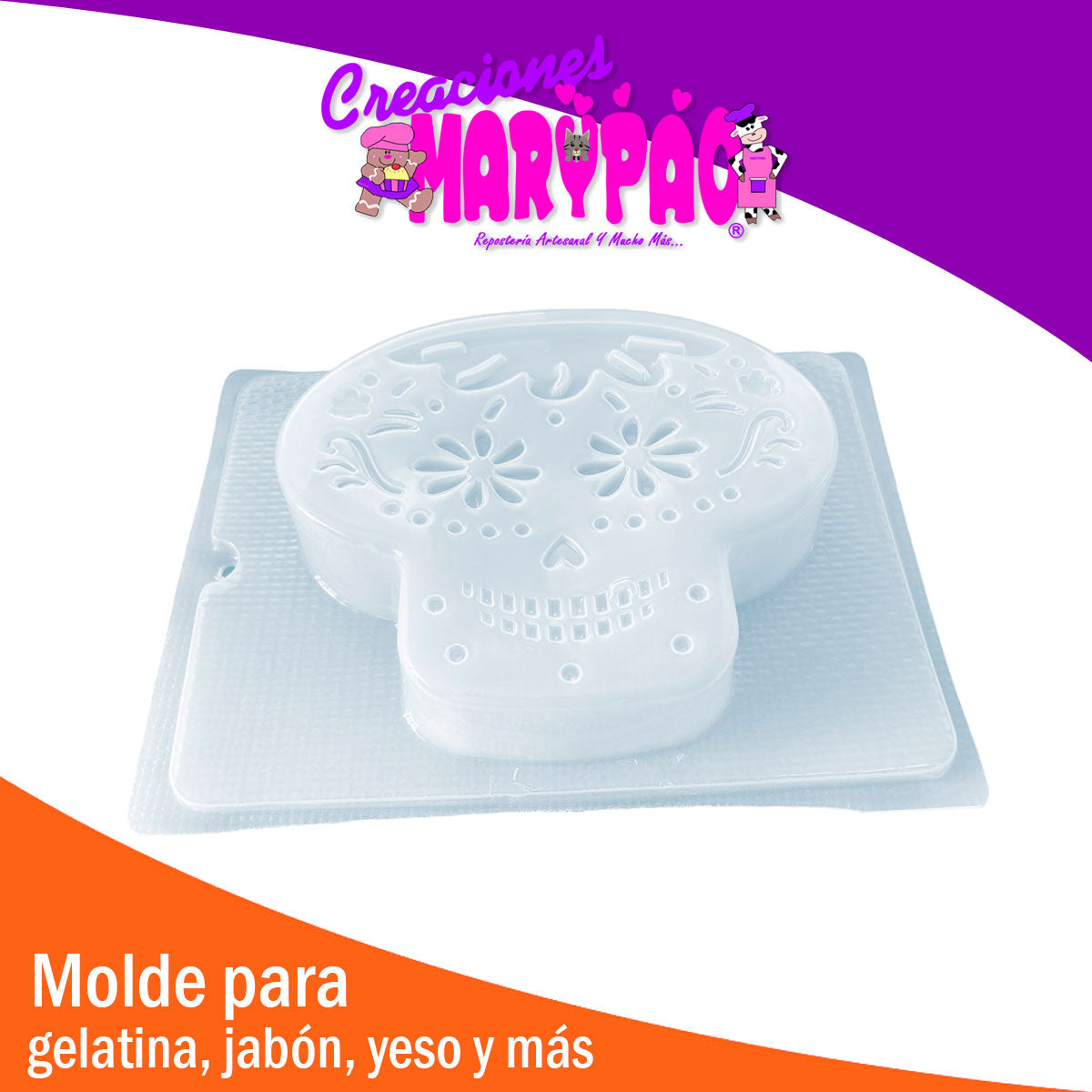 Molde Calavera 2022 Halloween Jabon Gelatina Vela Yeso