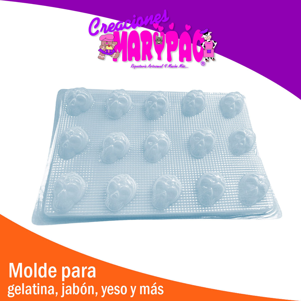 Molde Calavera Chica Halloween Dia de Muertos Chocolate Gomita Gelatina