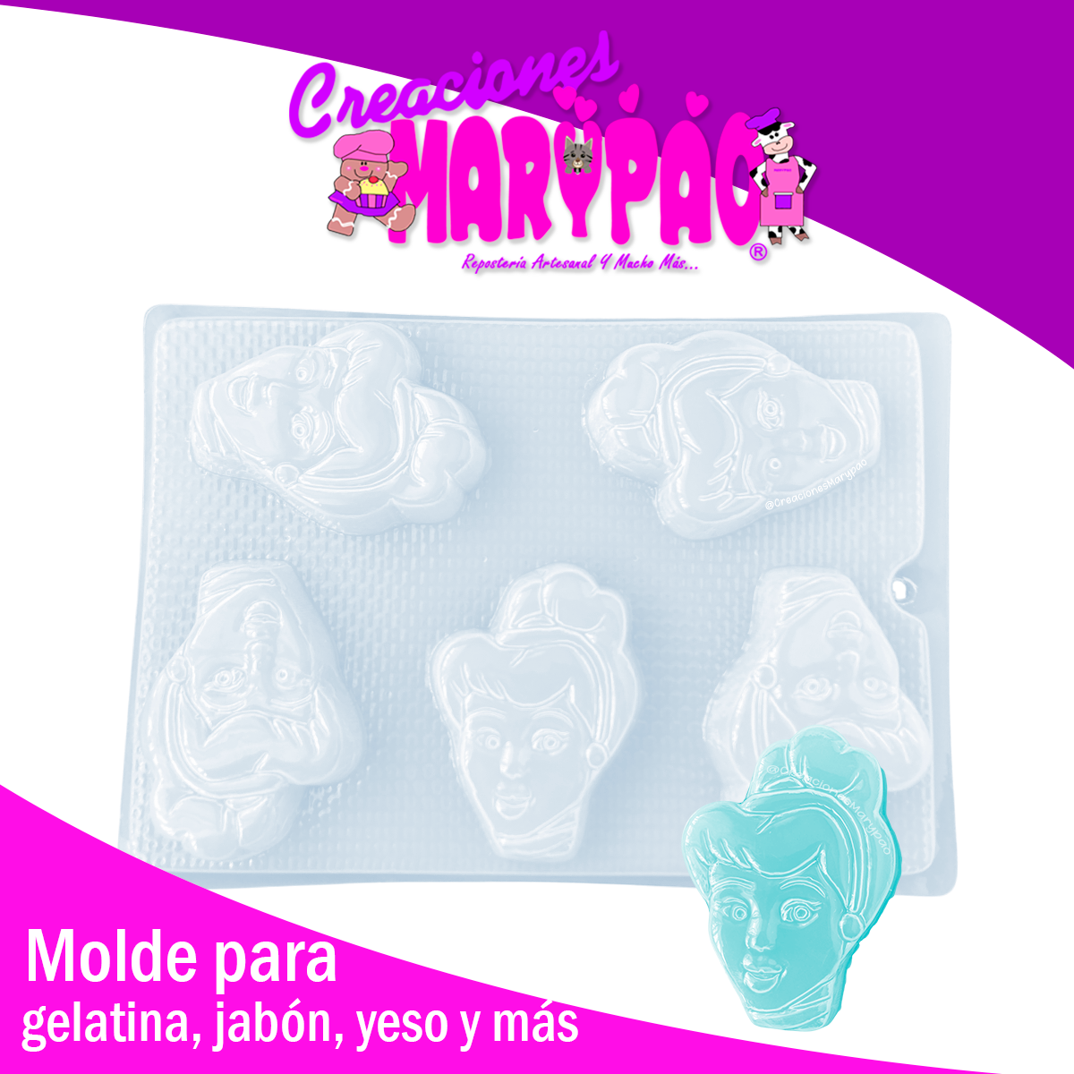 Molde Princesa Cenicienta Gelatina Jabón Resina
