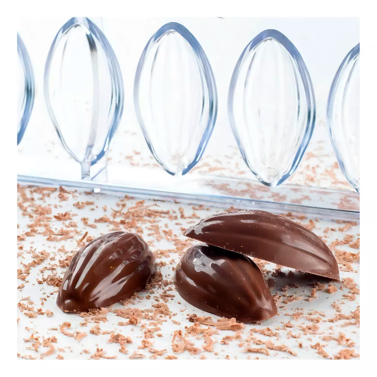 🍫✨ Molde de Policarbonato en Forma de Cacao – Calidad Profesional ✨🍫