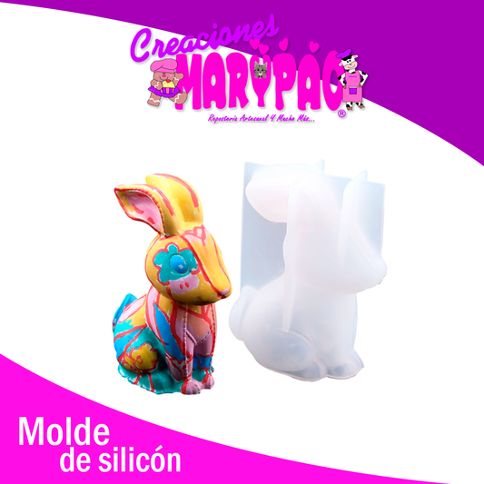 Molde De Silicón Conejo 3d Pascua - 7.5cm