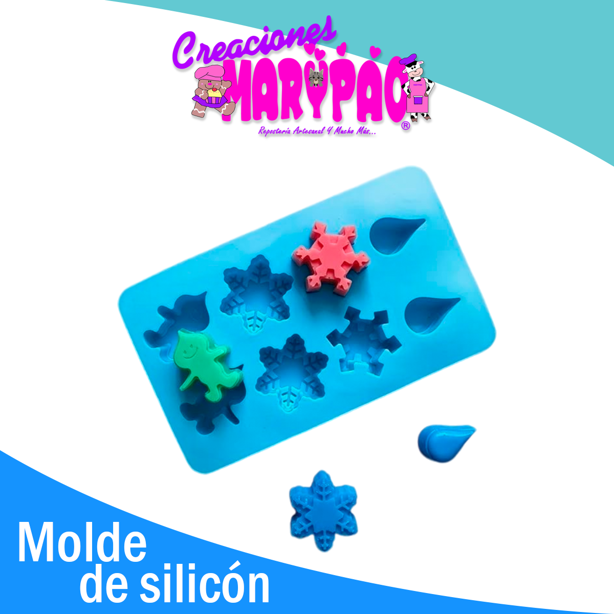Molde De Silicón Navidad Copos De Nieve