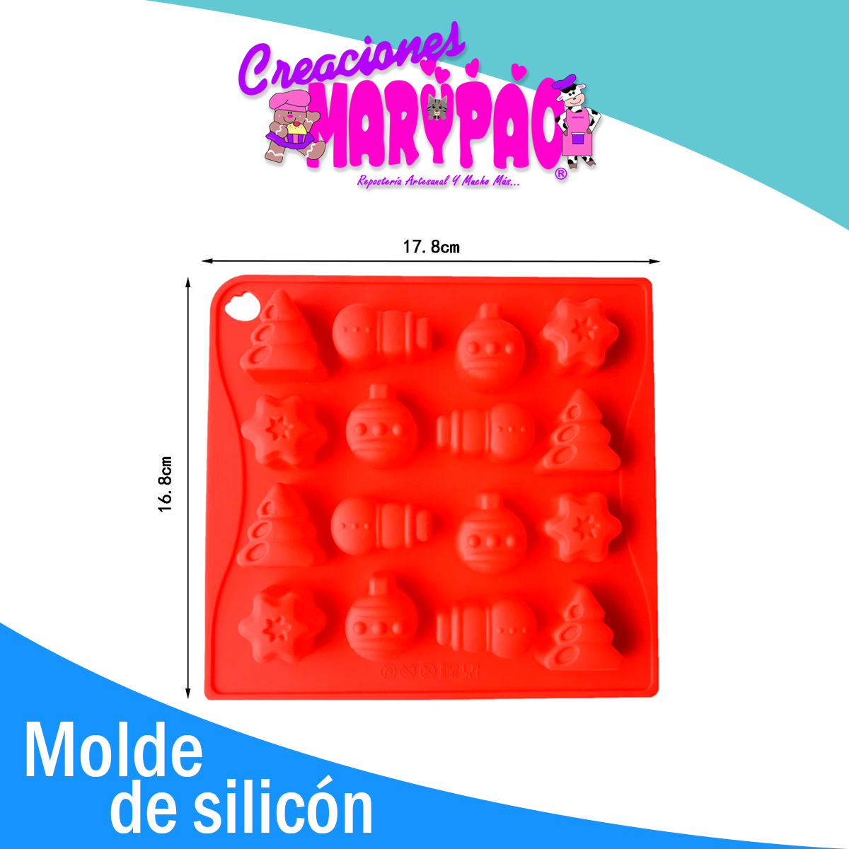Molde De Silicon Navidad Pino Muñeco Nieve Estrella Esfera