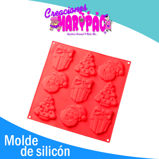 Molde De Silicon Navidad Santa Pino Regalo Mod4