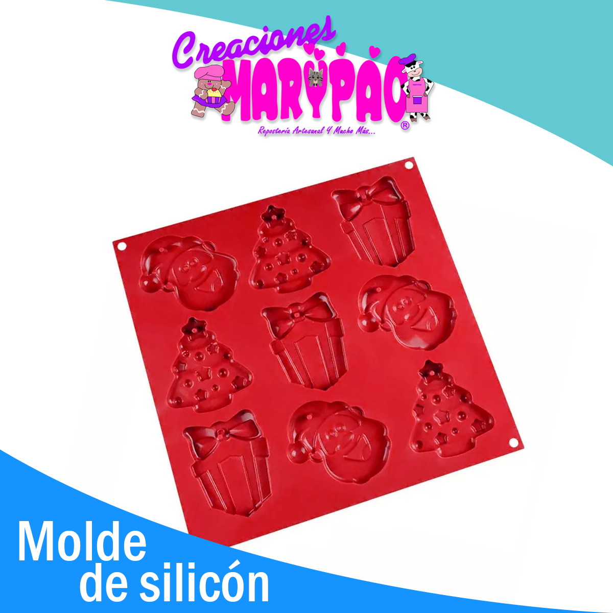 Molde De Silicon Navidad Santa Pino Regalo Mod4