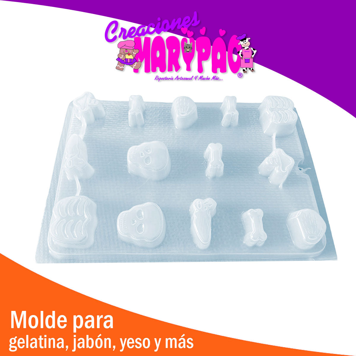 Molde Esqueleto Armable Dia De Muertos Halloween Jabon Vela