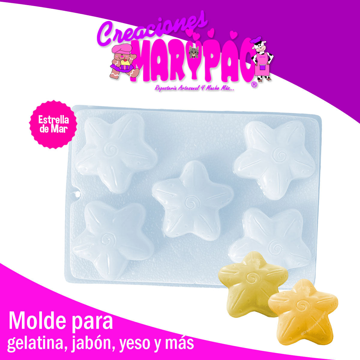 Molde Estrella De Mar Para Jabón Gomita Gelatina Chocolate