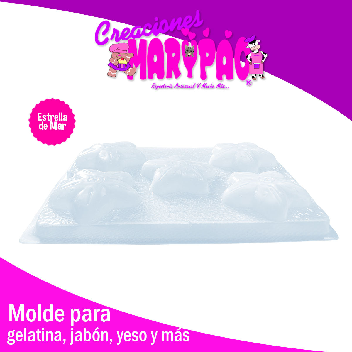 Molde Estrella De Mar Para Jabón Gomita Gelatina Chocolate