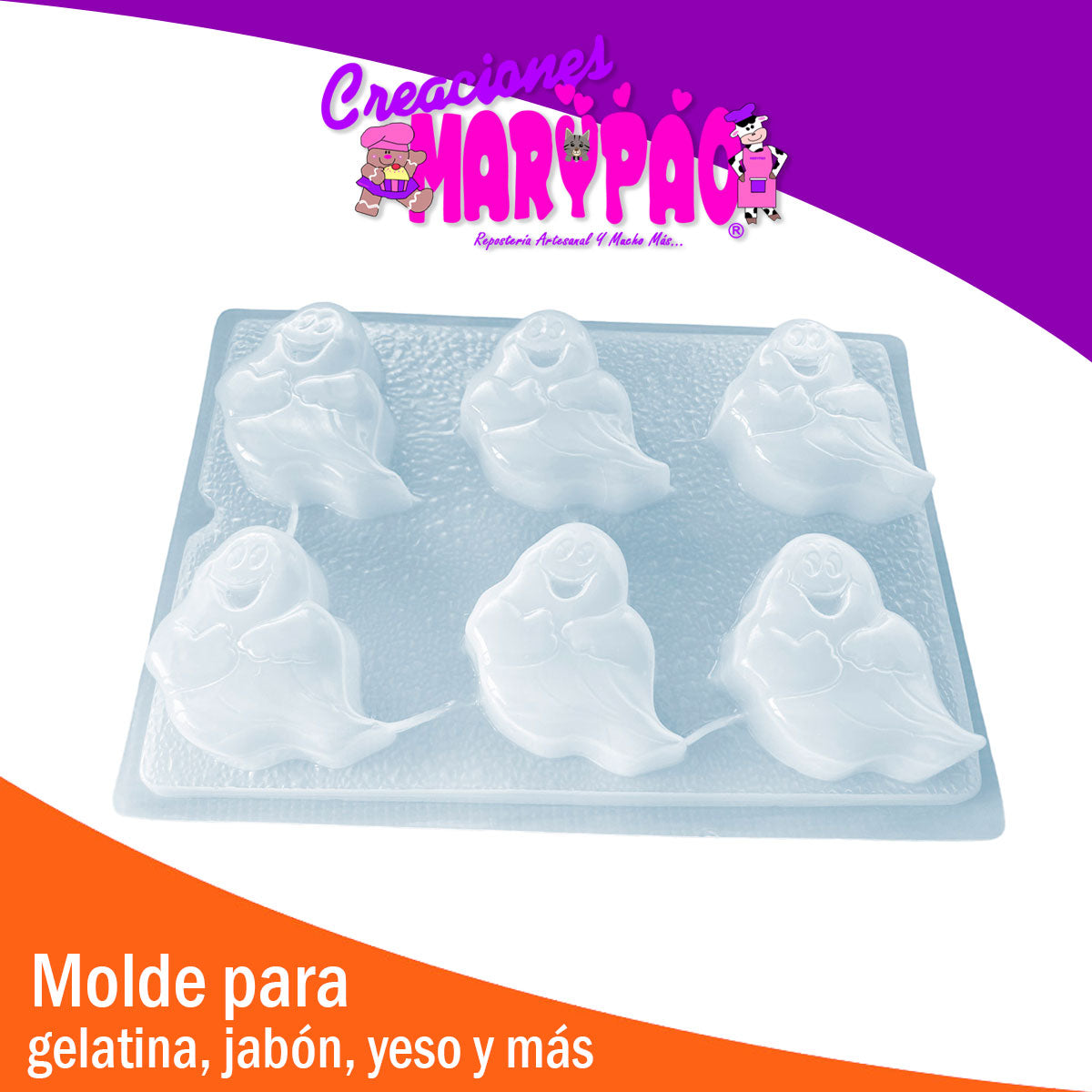 Molde Fantasma Halloween Dia de Muertos Chocolate Gomita Gelatina