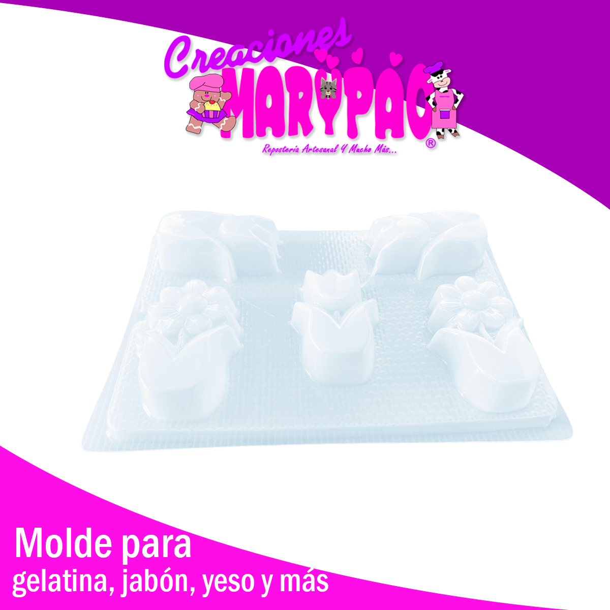 Molde Flores Primavera Gelatinas Figuras De Yeso Jabones