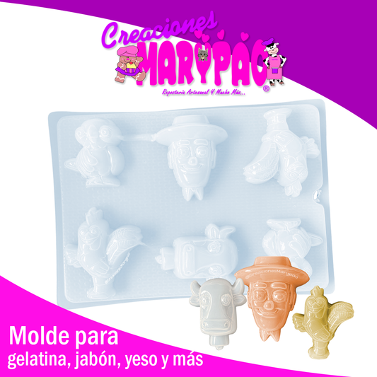 Molde Granja de Zenón Gelatinas Yesitos Jabones