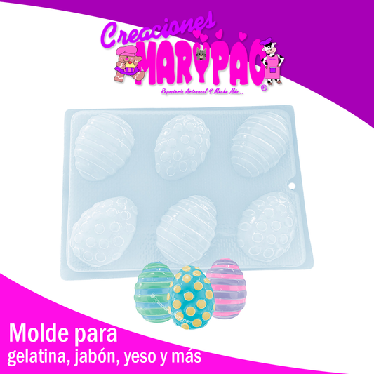 🎉🥚 Molde Huevitos Confeti de Pascua (6 Cavidades) 🐰✨