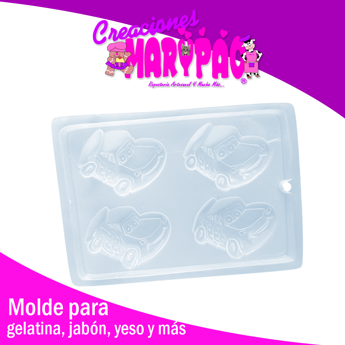 Molde Mc Queen Cars Jabón Gelatina Resina Yeso