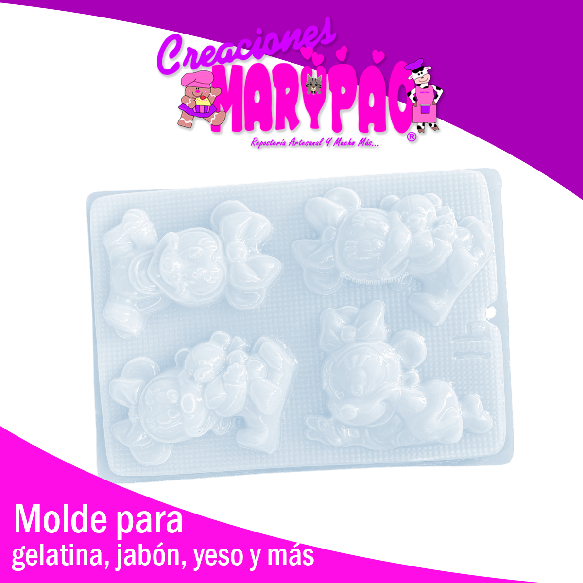 Molde Minnie Bebé Personajes Para Jabones Gelatinas Yeso