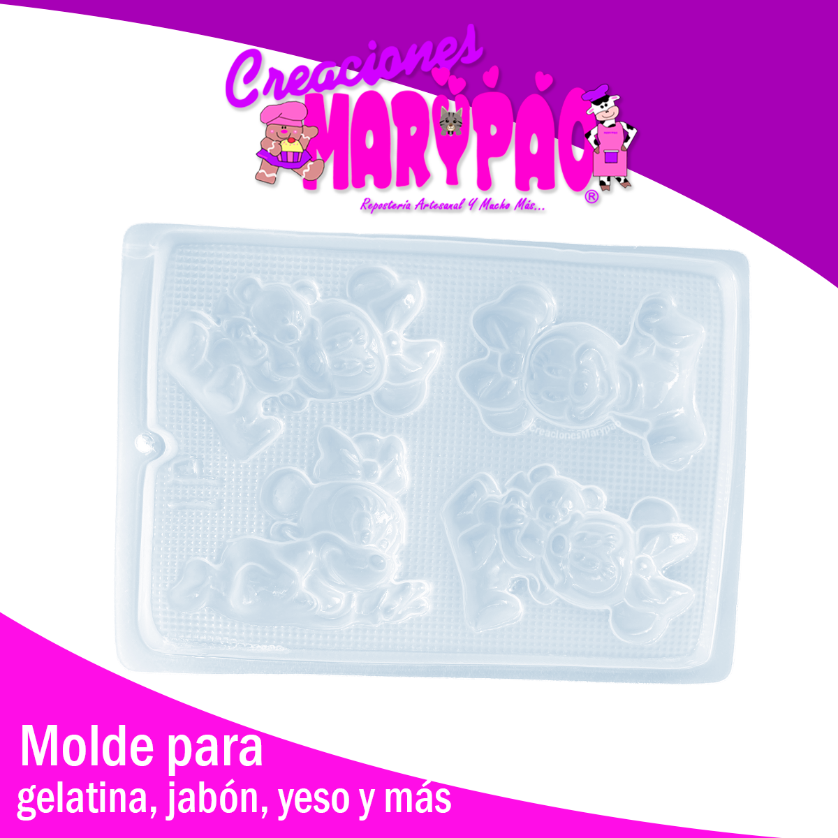 Molde Minnie Bebé Personajes Para Jabones Gelatinas Yeso