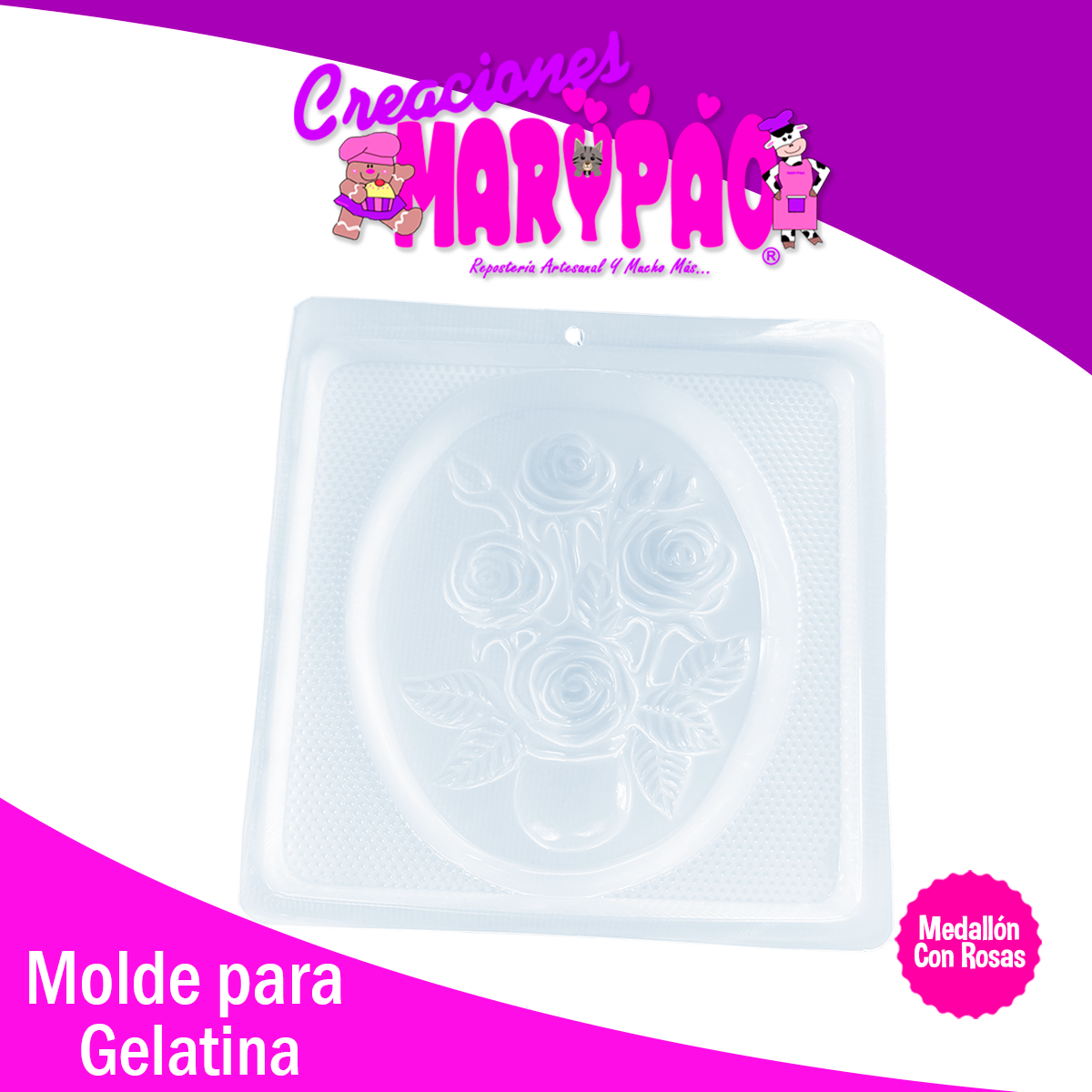 Molde Para Gelatina Rosas Medallón Dia De Las Madres 10 Mayo
