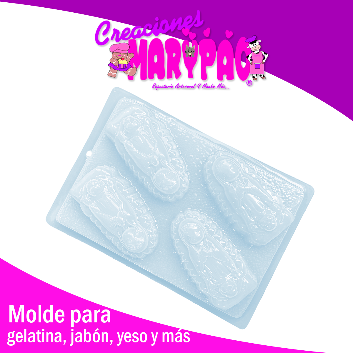 Molde Virgen Gelatinas Jabones Yesitos Velas