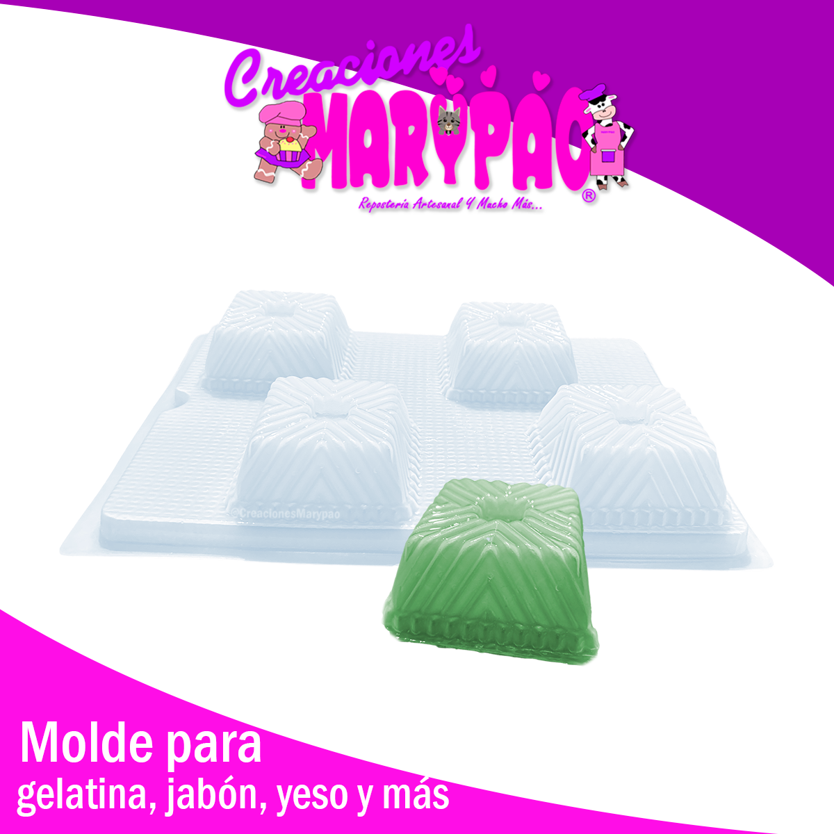 Molde Para Gelatinas Individuales Cuadradas