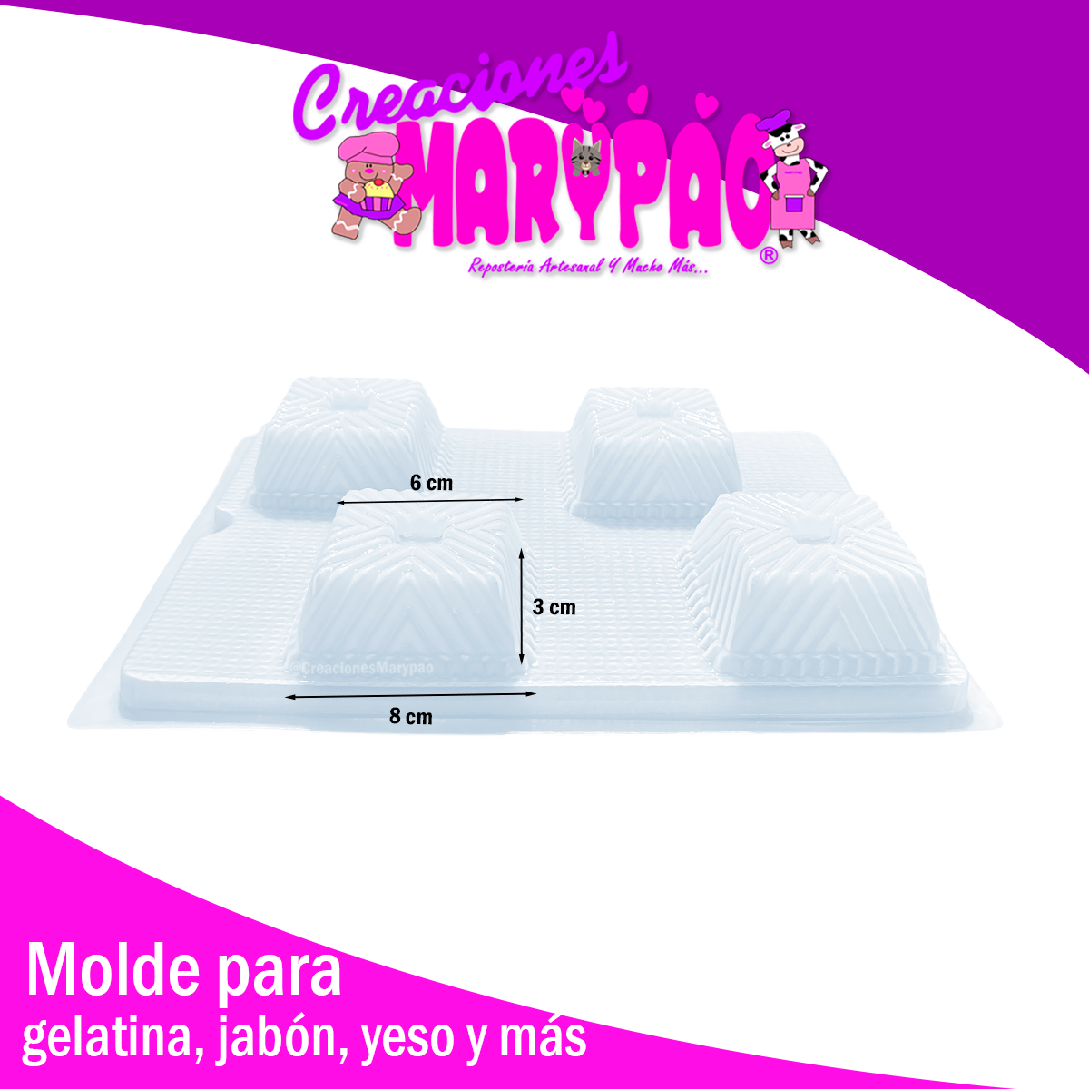 Molde Para Gelatinas Individuales Cuadradas