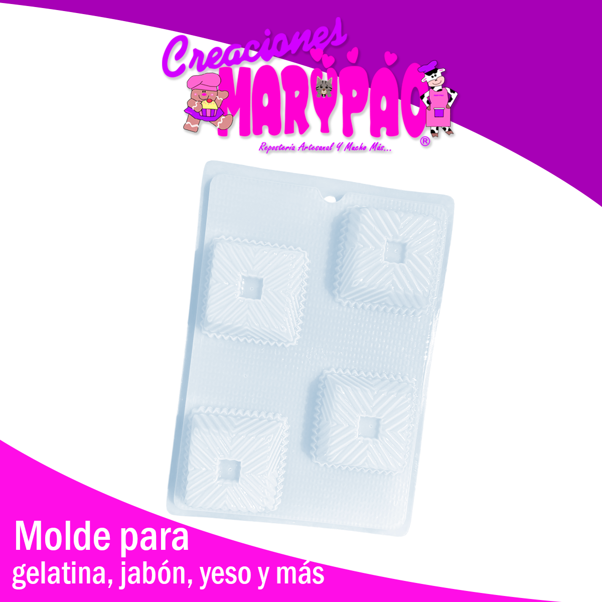 Molde Para Gelatinas Individuales Cuadradas