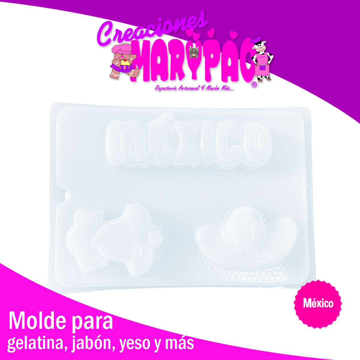 Molde México Sombrero Campana Fiestas Patrias Gelatina Jabón