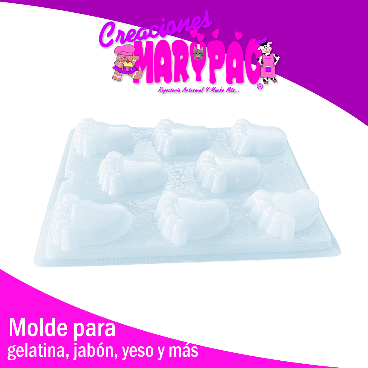 Molde Piecitos Baby Shower Para Jabón Gomita Gelatinas