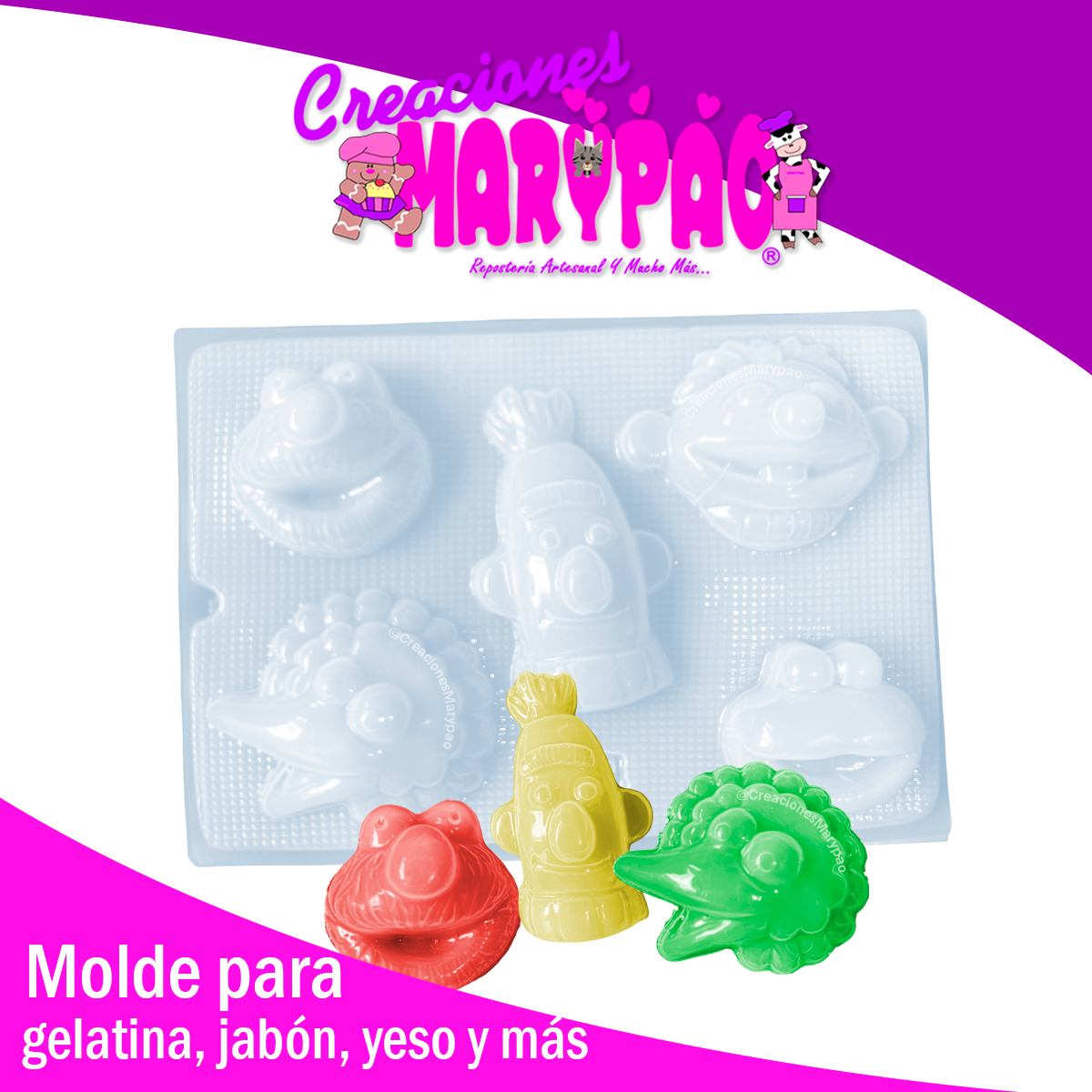 Molde Plaza Sésamo Jabón Gelatinas Yesitos