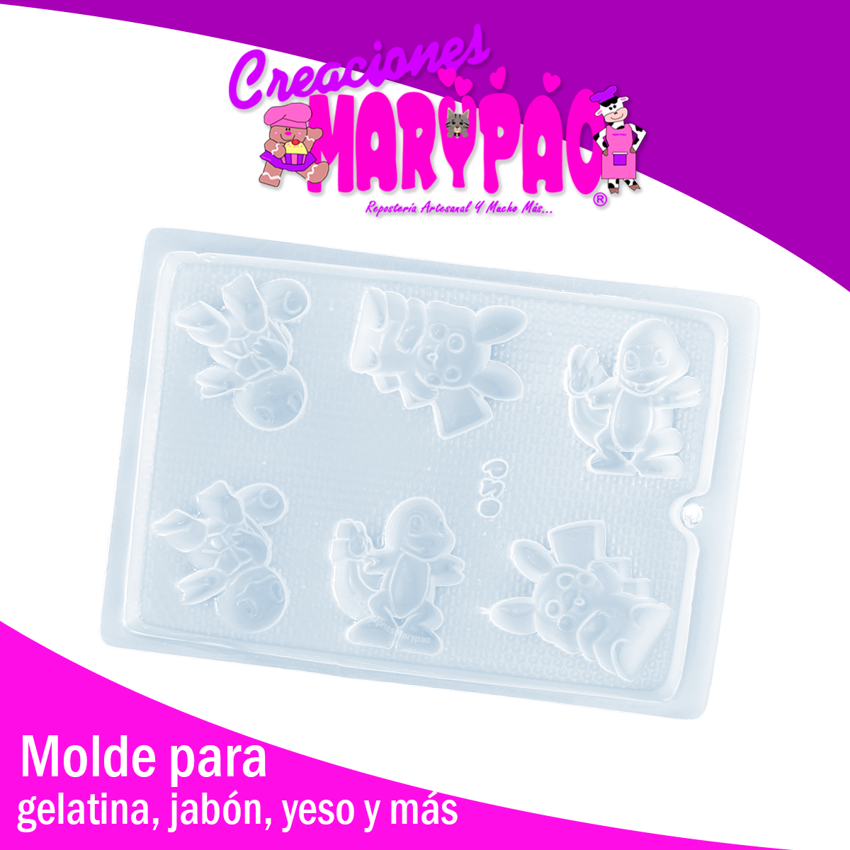 Molde Pokémon Para Jabón Gomita Gelatinas Yeso