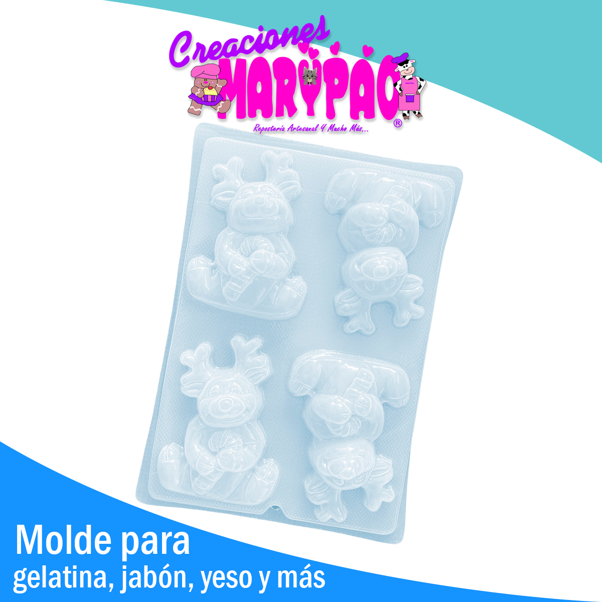 Molde Reno 2022 Navidad Velas Jabones Gelatinas