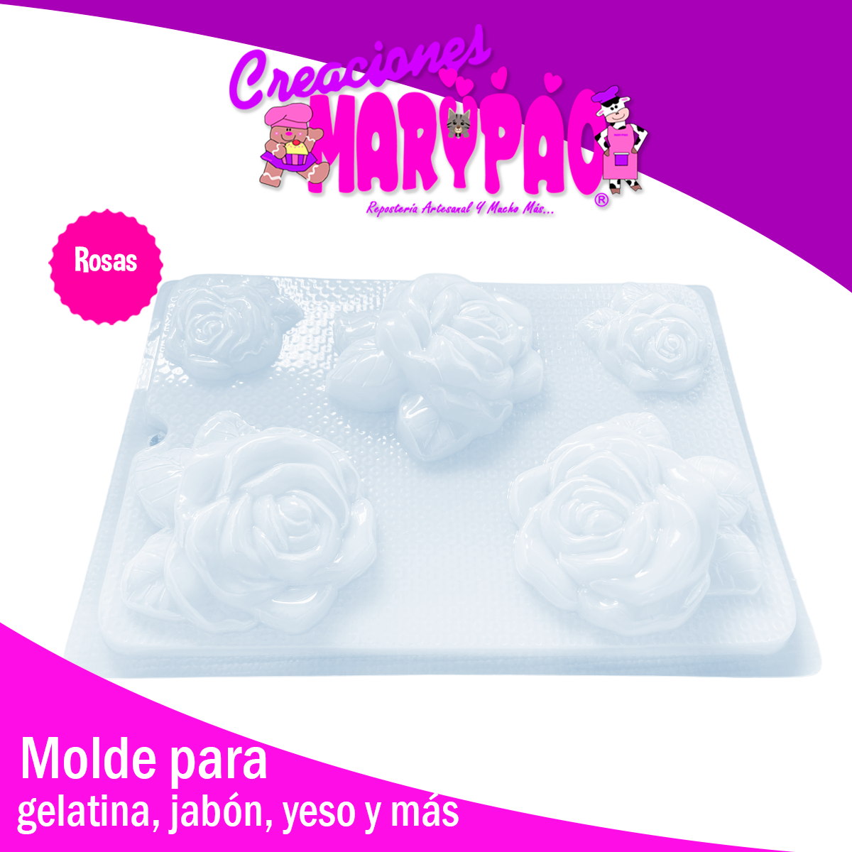 Molde Rosas Mod. 7 Jabón Gelatina Gomita Día De La Madre