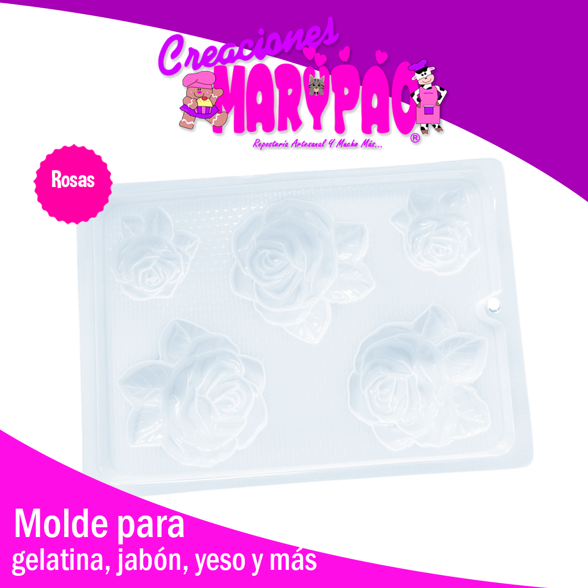 Molde Rosas Mod. 7 Jabón Gelatina Gomita Día De La Madre