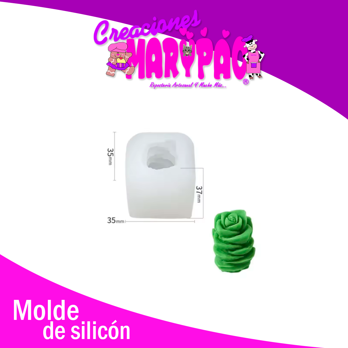 Molde de Silicón Suculenta Mod5