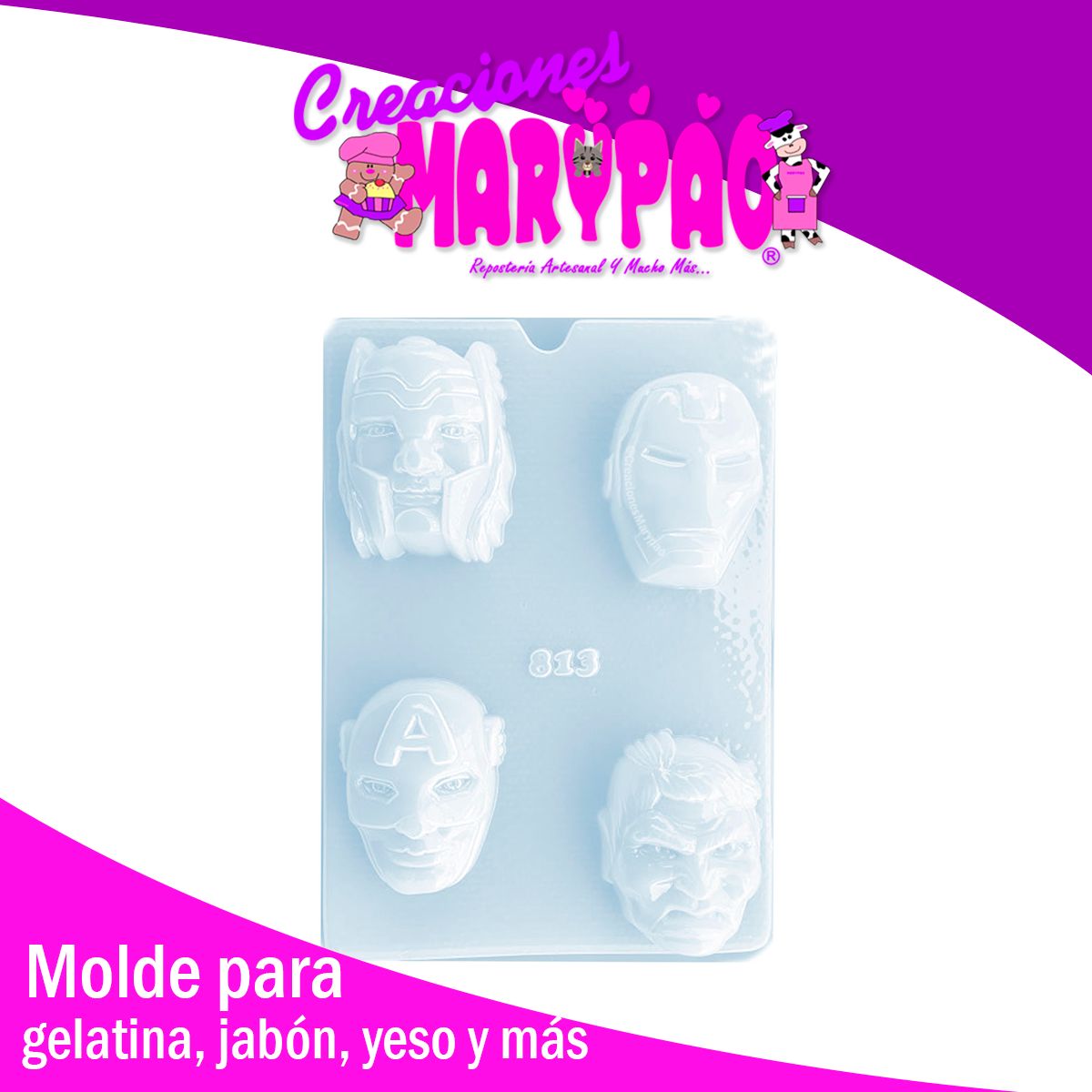 Molde Superhéroes Avengers Jabón Gelatina Yeso