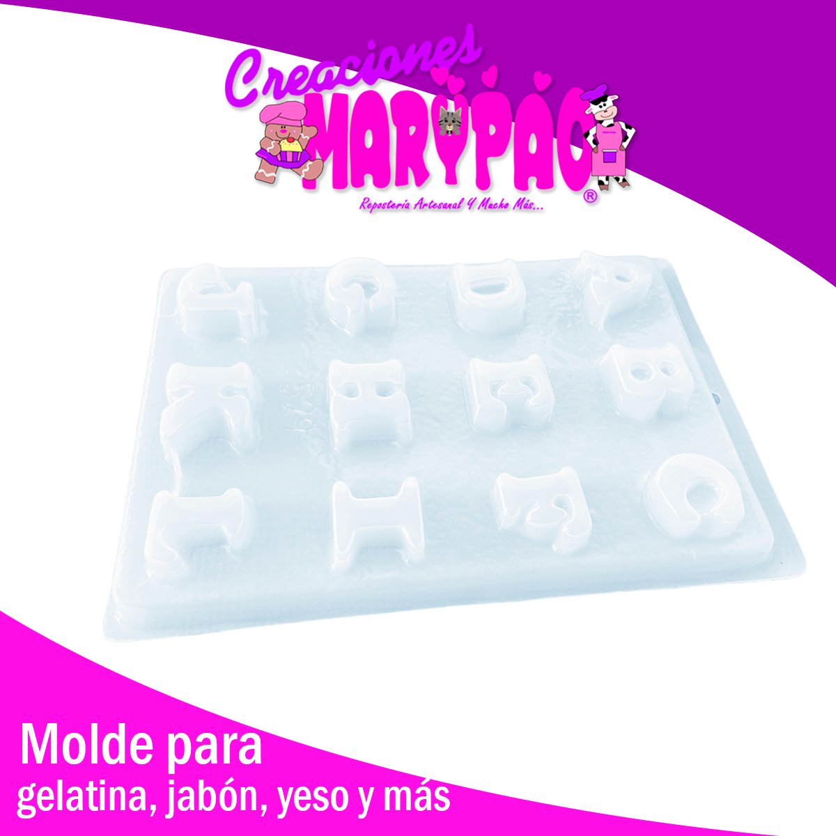 Moldes Abecedario Letras Jabón Chocolate Gomita Gelatinas