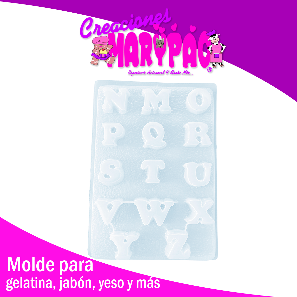 Moldes Abecedario Letras Jabón Chocolate Gomita Gelatinas