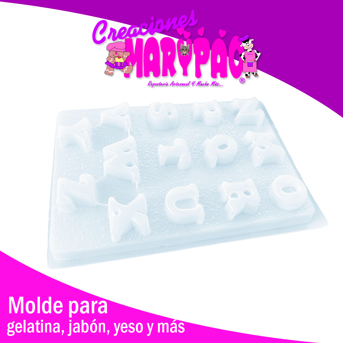 Moldes Abecedario Letras Jabón Chocolate Gomita Gelatinas