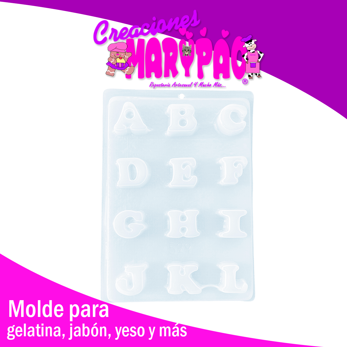 Moldes Abecedario Letras Jabón Chocolate Gomita Gelatinas
