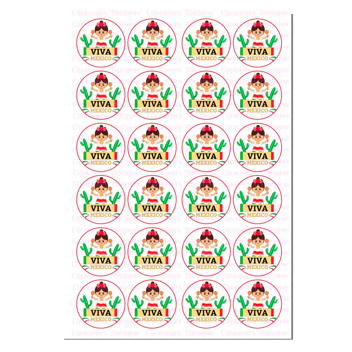 Oblea Comestible Viva México Frida Fiestas Patrias
