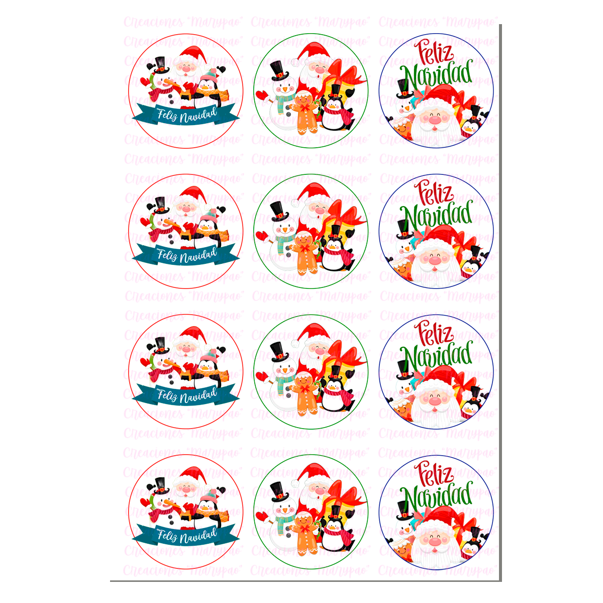 Obleas Comestibles Cupcakes Galletas Navidad Santa Claus