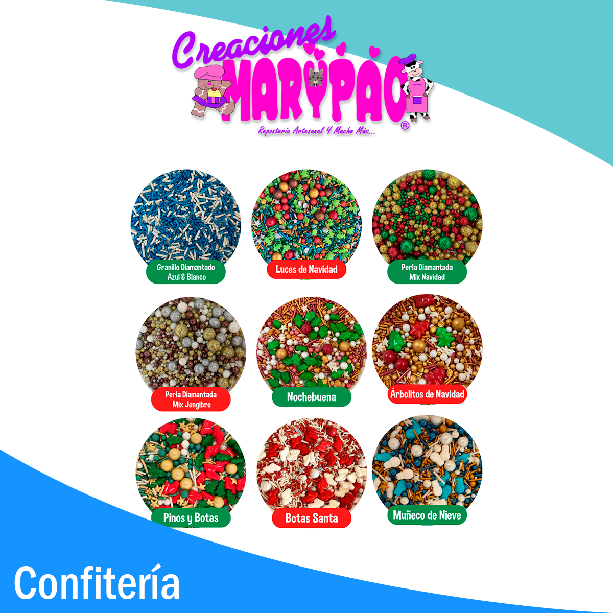 Mix Sprinkles Navidad Granillo Confeti Comestible - Varios Diseños