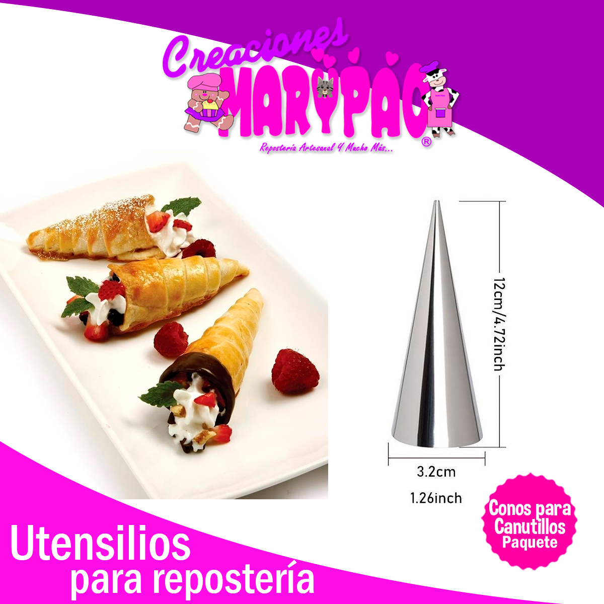 Conos Para Canutillos Pack 6 Piezas