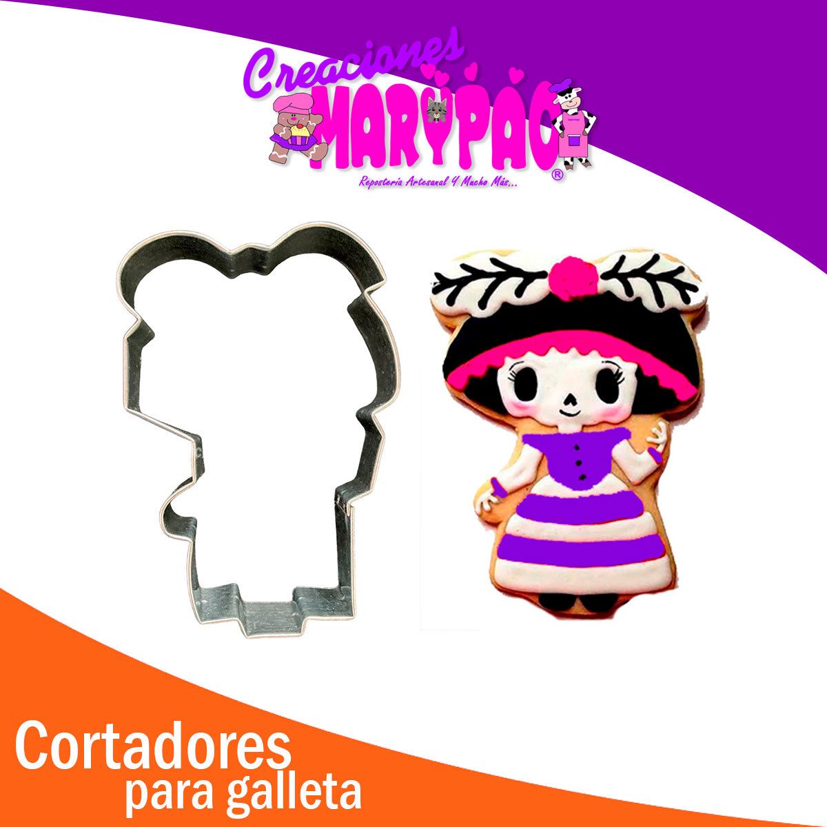 Cortador de Galleta Decorada Catrina Completa
