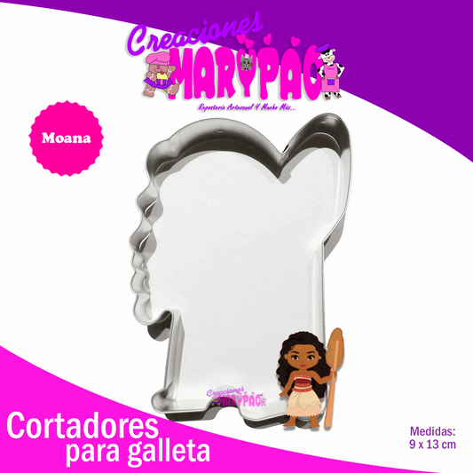 Cortador De Galletas Moana Princesas - Creaciones Marypao