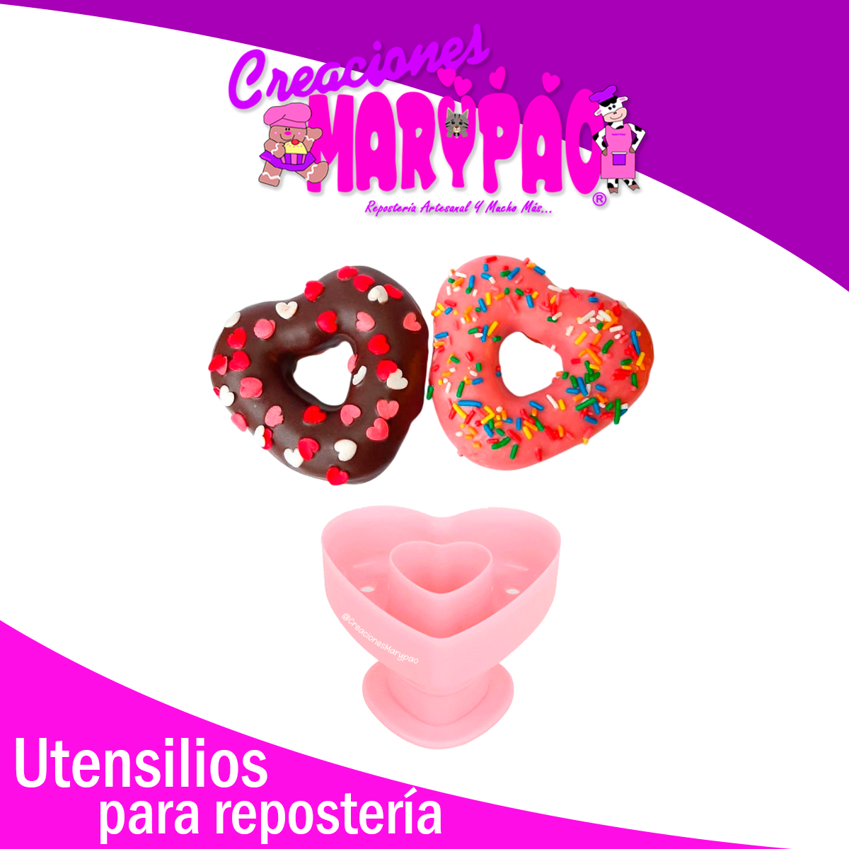 Cortadores De Dona Pack 3 Piezas: Corazón Estrella Y Flor